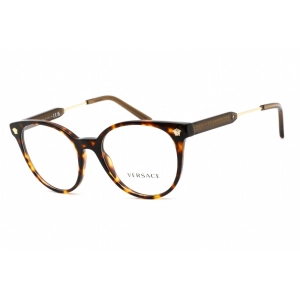 Versace Unisex Eyeglasses - Clear Lens Dark Havana Plastic Round Frame | VE3291 108