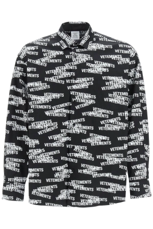 Vetements All-Over Logo Long-Sleeved Shirt