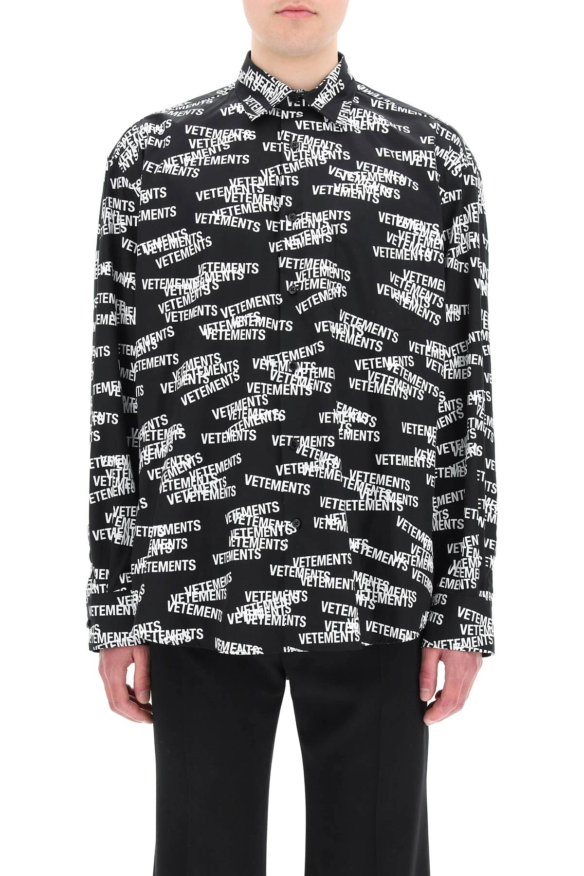 Vetements All-Over Logo Long-Sleeved Shirt