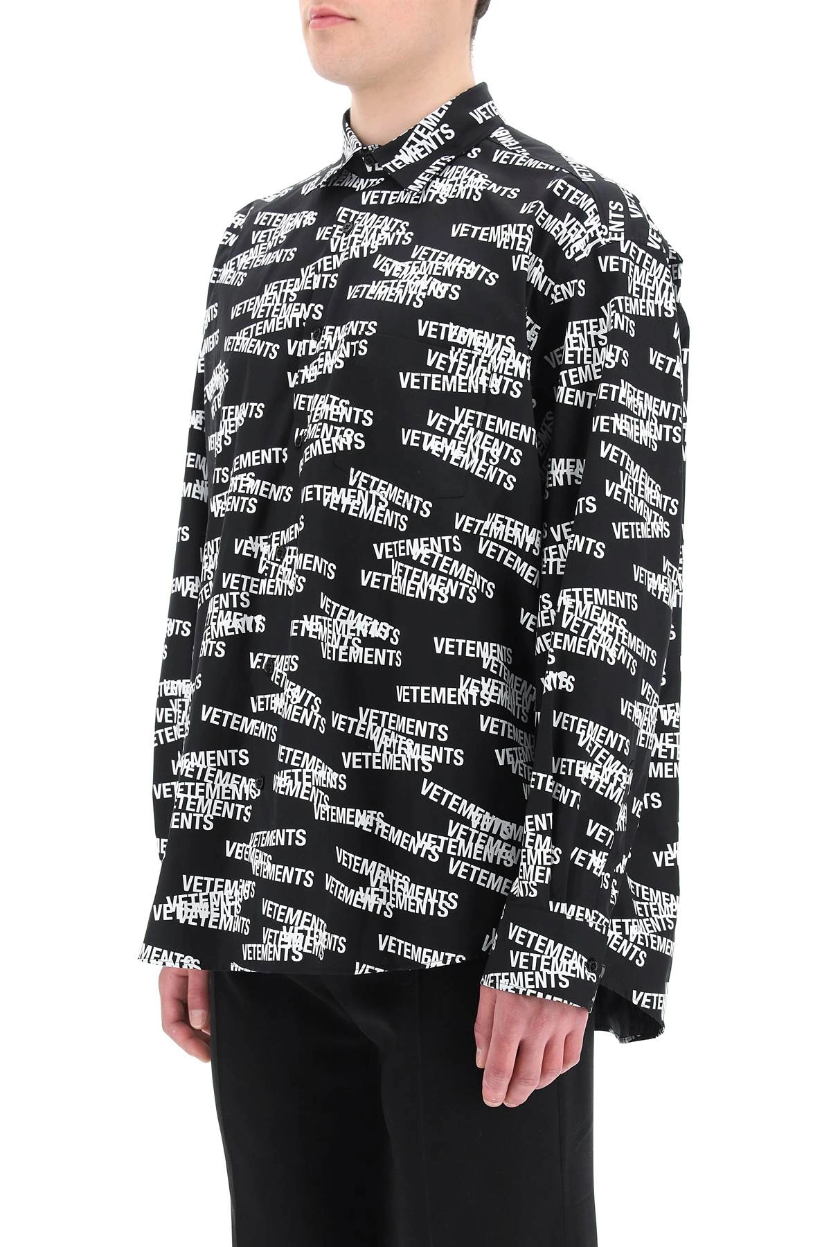 Vetements All-Over Logo Long-Sleeved Shirt