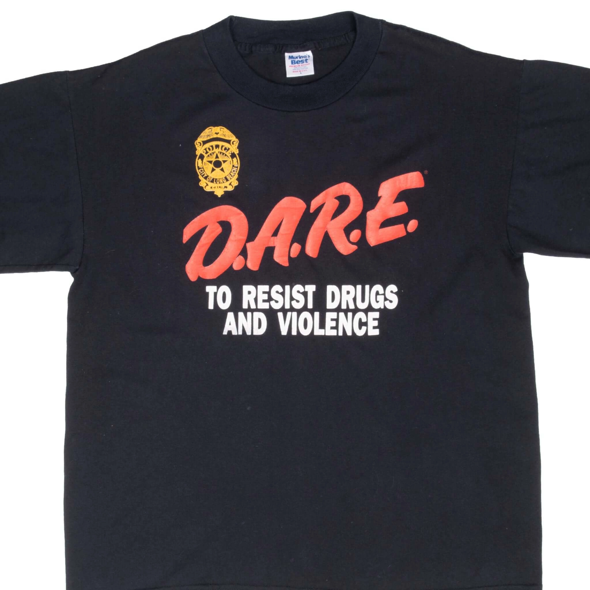 VINTAGE DARE RESIST DRUGS TEE SHIRT LARGE MADE IN USA