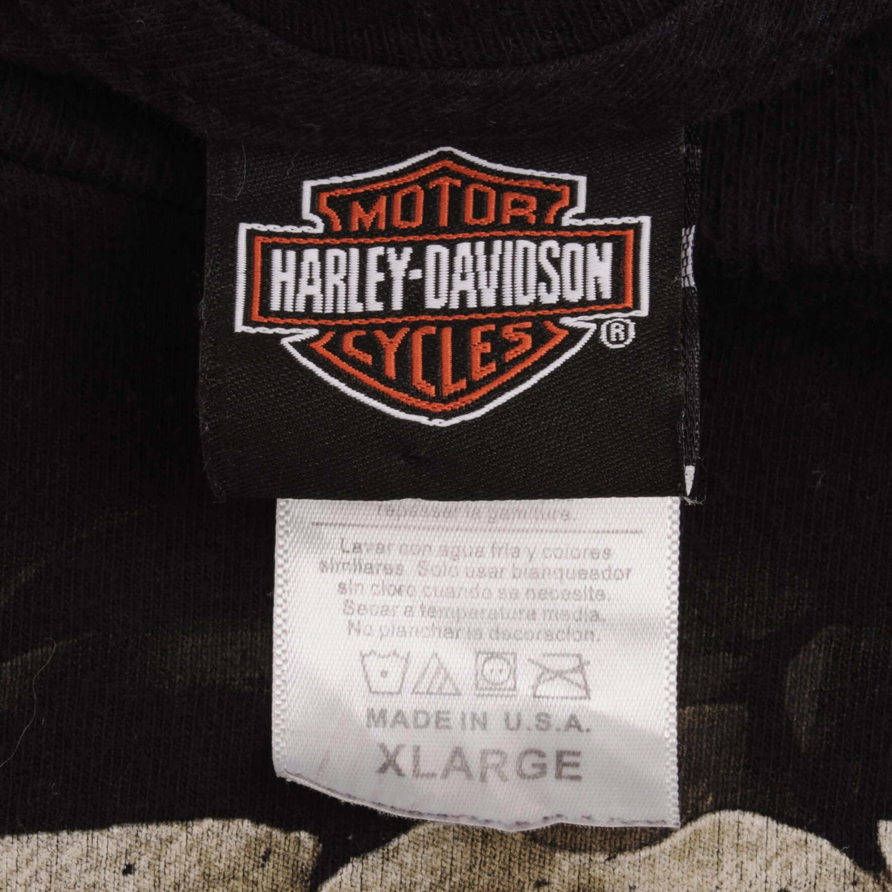 VINTAGE HARLEY DAVIDSON LONG SLEEVES SKELETON TEE SHIRT SIZE XL MADE IN USA