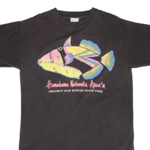 VINTAGE HUMUHUMU NUKUNUKU APUA'A FISH HAWAII GRAPHIC TEE SHIRT LARGE MADE IN USA