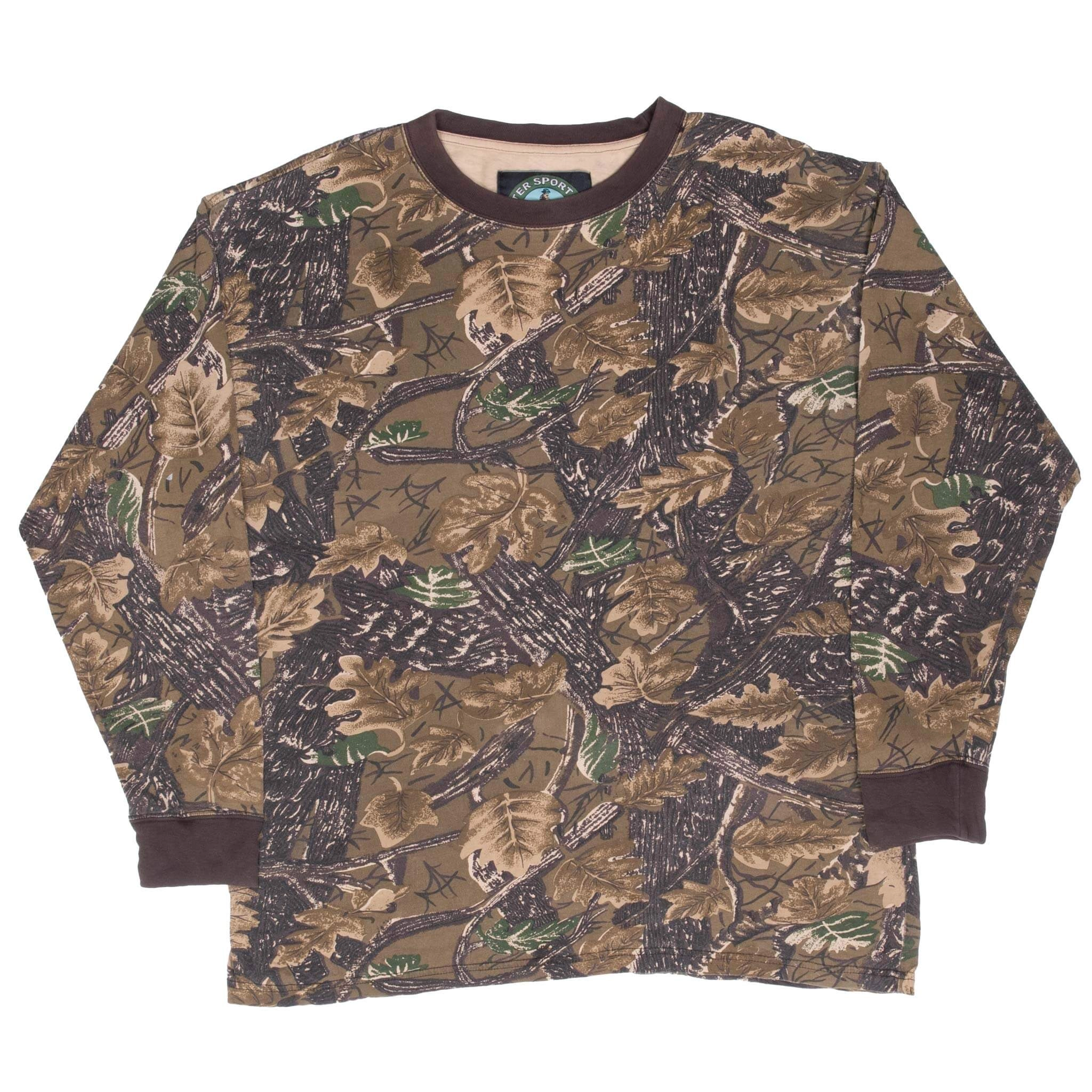 VINTAGE HUNTING MASTER SPORTSMAN CAMO LONG SLEEVE TEE SHIRT LARGE