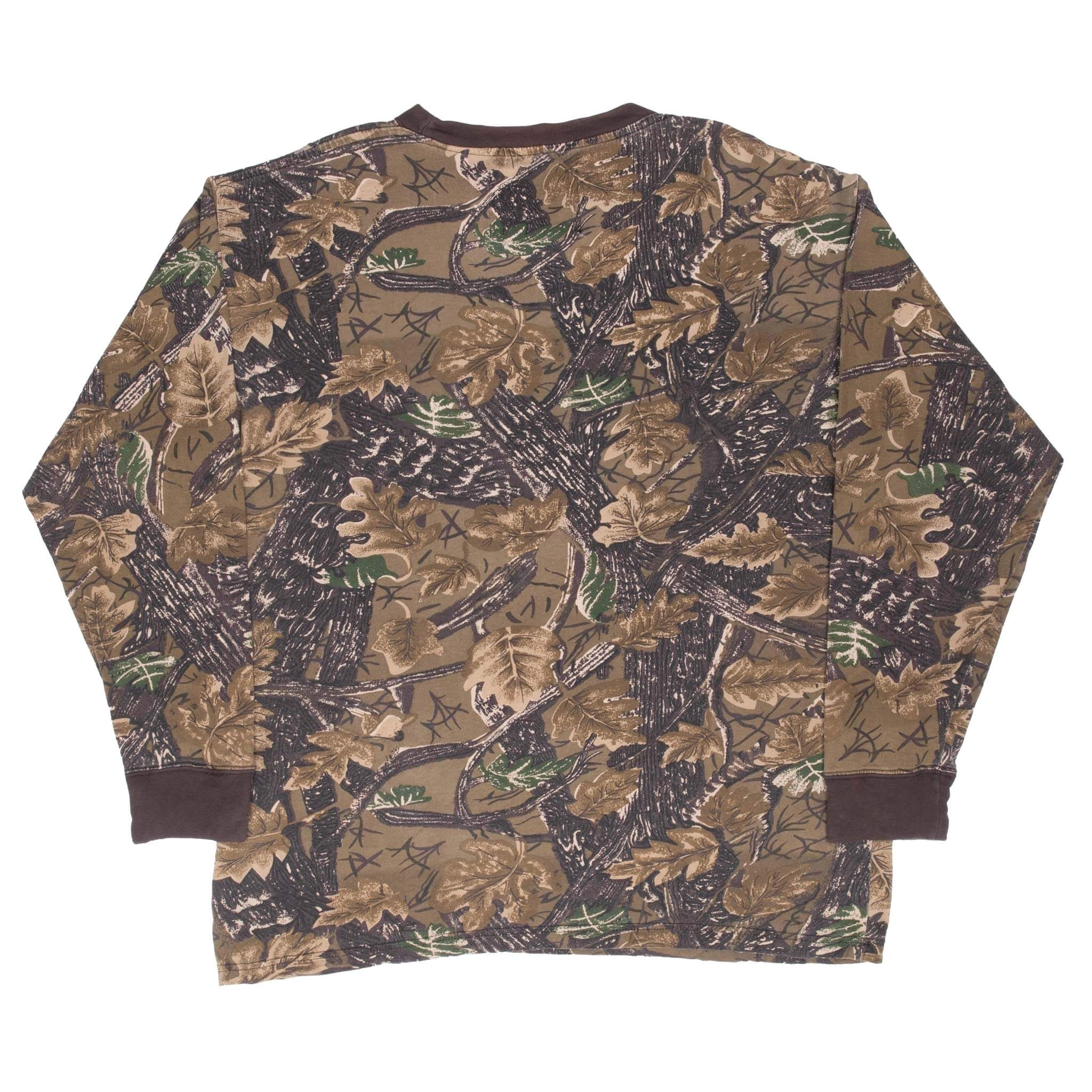 VINTAGE HUNTING MASTER SPORTSMAN CAMO LONG SLEEVE TEE SHIRT LARGE