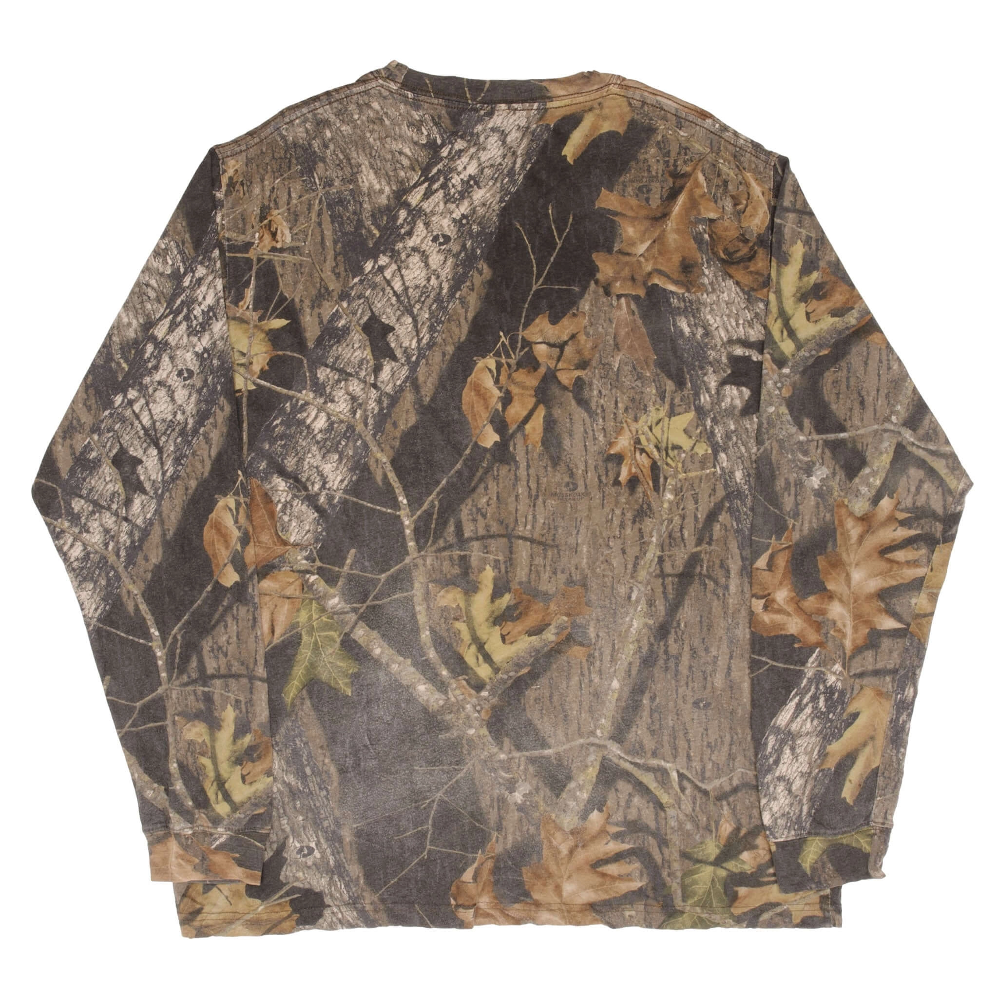 VINTAGE HUNTING MOSSY OAK BREAK UP CAMO LONG SLEEVE POCKET TEE SHIRT SIZE XL