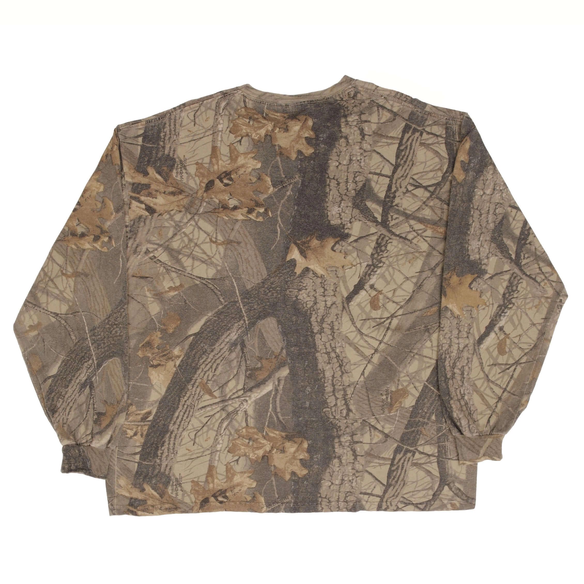 VINTAGE HUNTING REALTREE HARDWOODS CAMO LONG SLEEVE POCKET TEE SHIRT SIZE XL