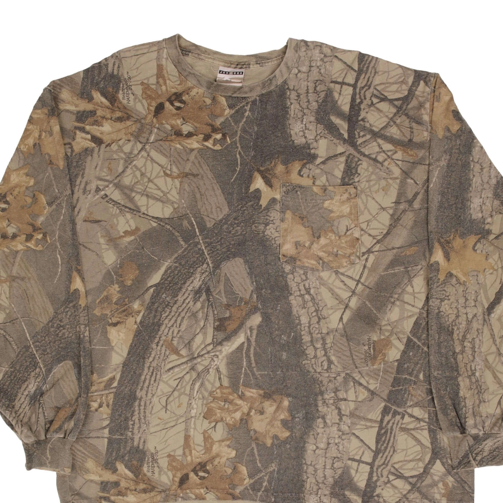 VINTAGE HUNTING REALTREE HARDWOODS CAMO LONG SLEEVE POCKET TEE SHIRT SIZE XL