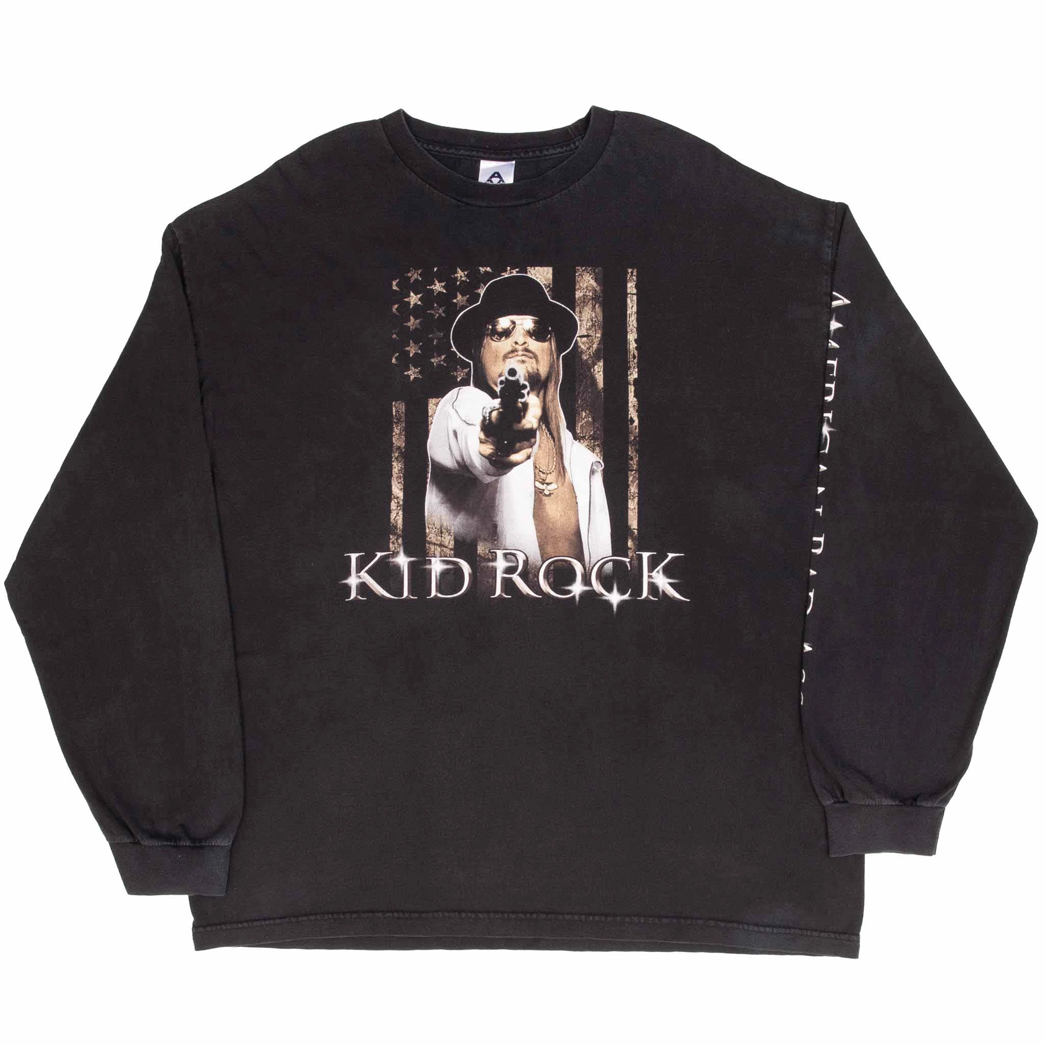 VINTAGE KID ROCK AMERICAN BAD ASS LONG SLEEVE TEE SHIRT 2000S SIZE 2XL