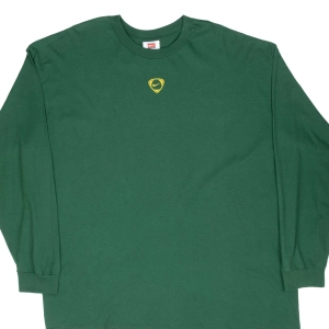 VINTAGE NIKE CENTER SWOOSH GREEN LONG SLEEVE TEE SHIRT 2000S 2XL