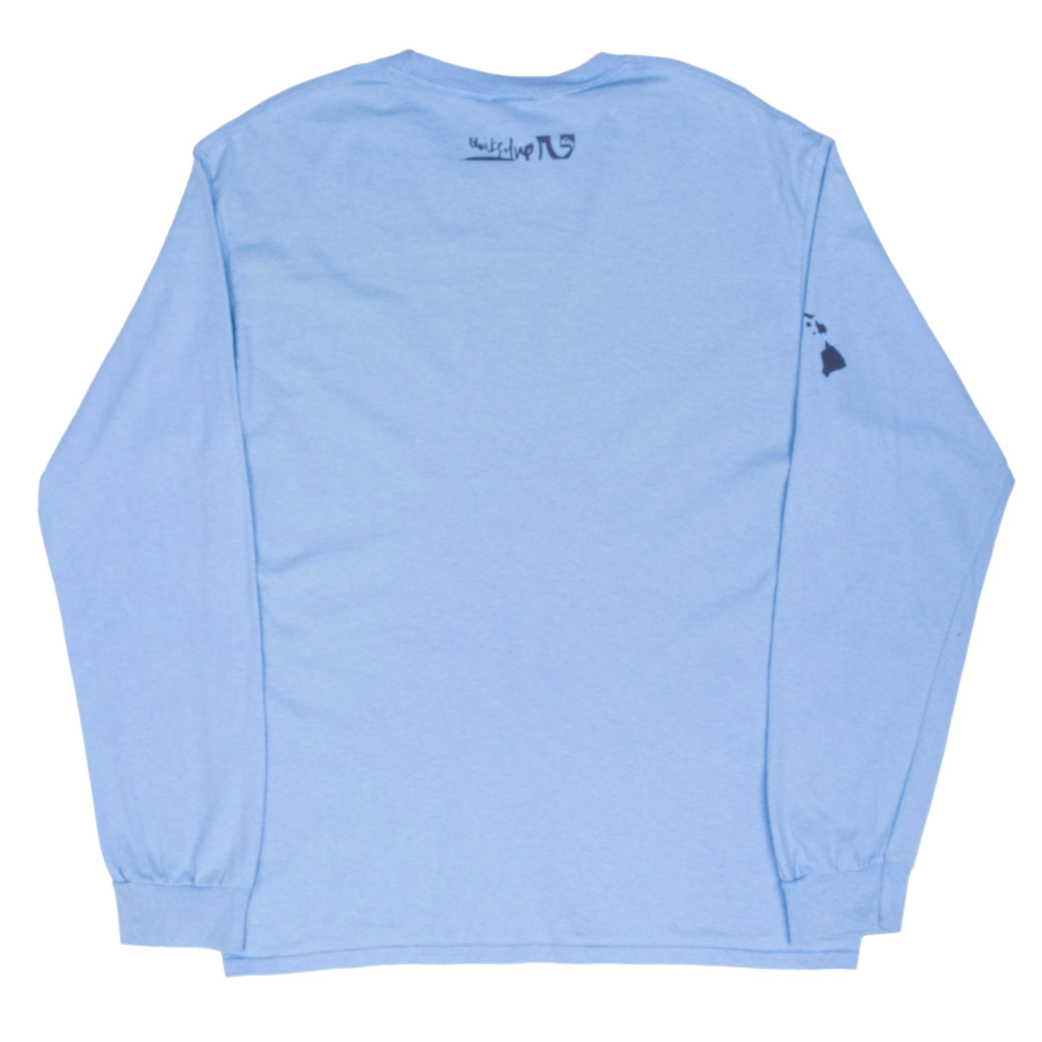 VINTAGE QUICKSILVER HAWAII BLUE LONG SLEEVE SURF TEE SHIRT 2000S MEDIUM