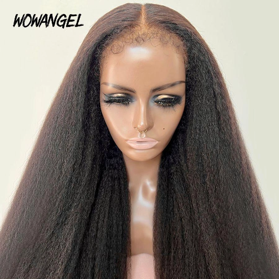 WOWANGEL 4C Edges 360 Invisible Strap HD Lace Wig Kinky Straight