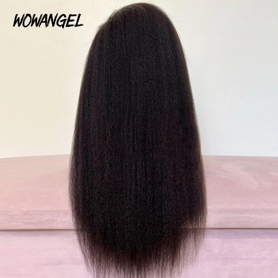 WOWANGEL 4C Edges 360 Invisible Strap HD Lace Wig Kinky Straight