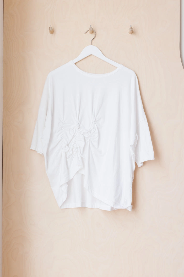 Y's by Yohji Yamamoto Shirred T-Shirt - White