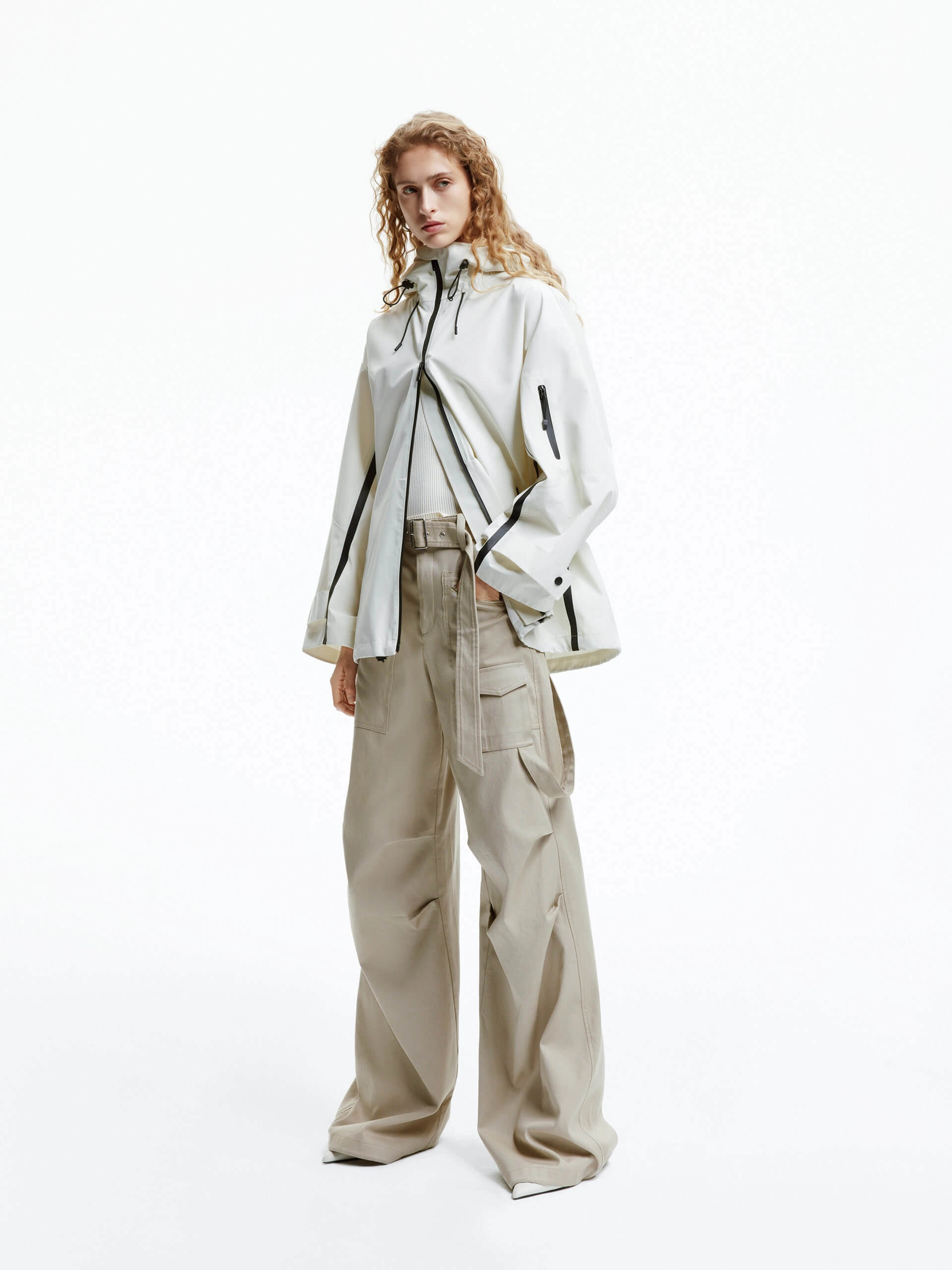 Zipper Detail Hooded Jacket