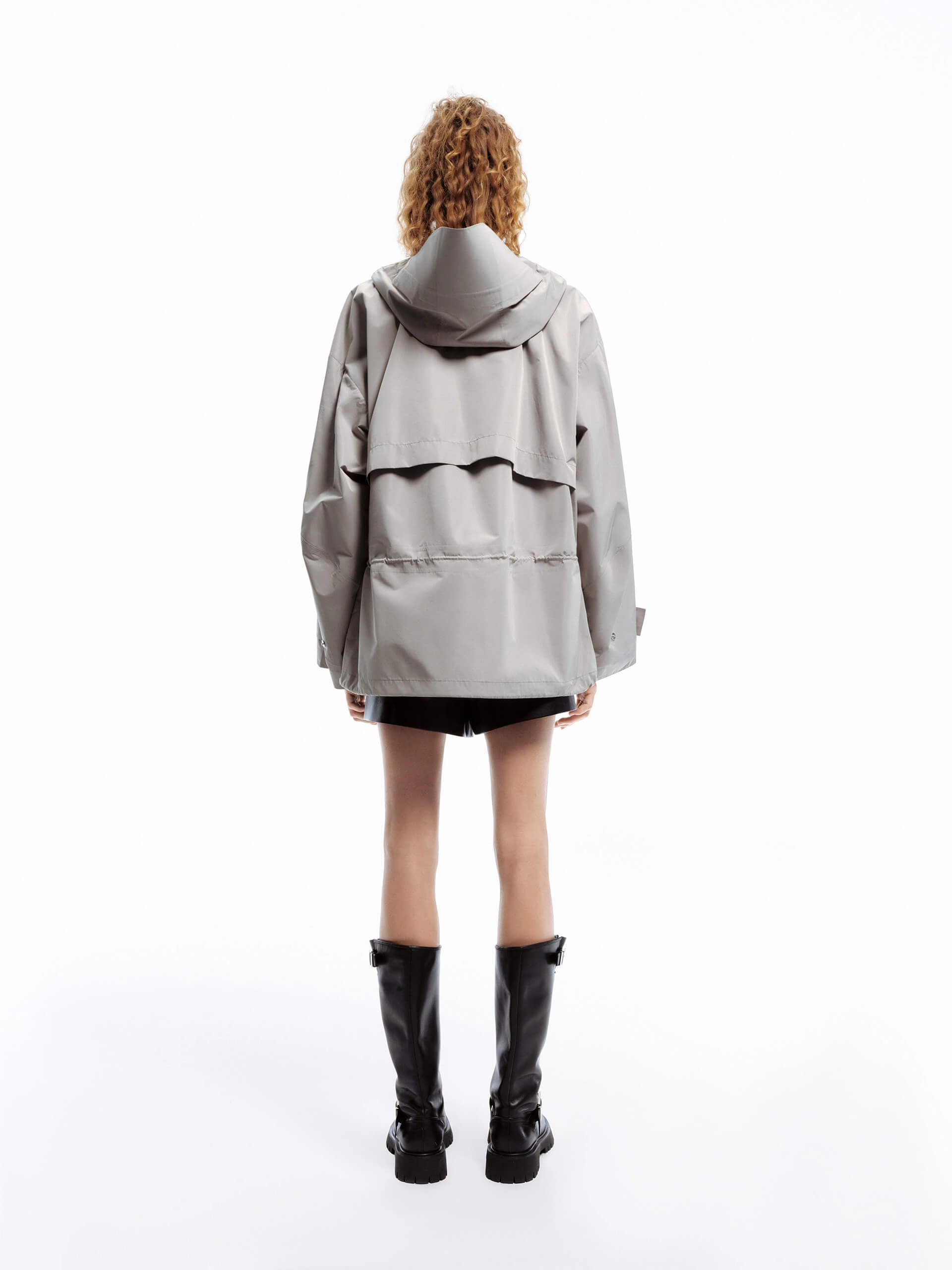 Zipper Detail Hooded Jacket
