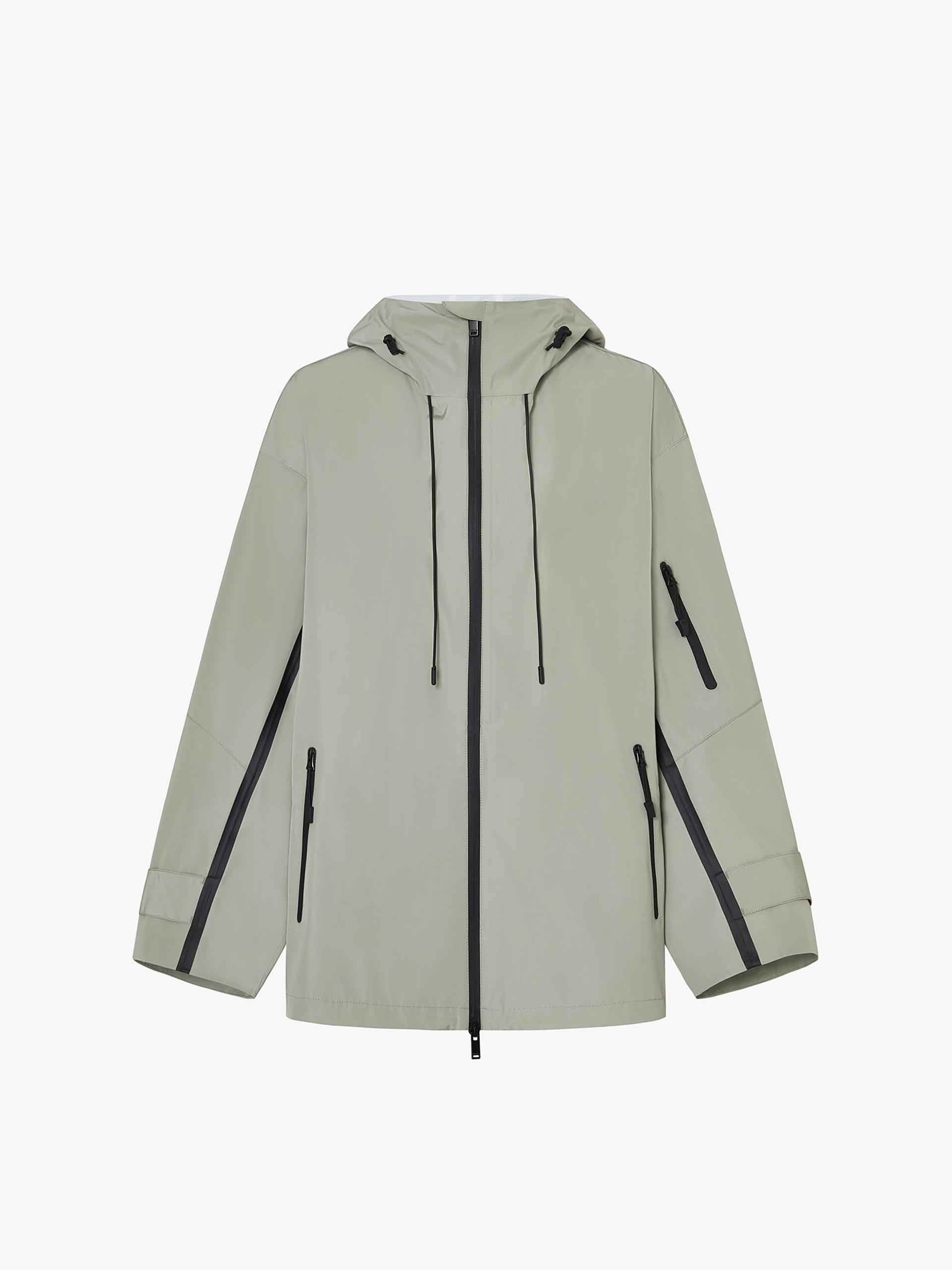 Zipper Detail Hooded Jacket