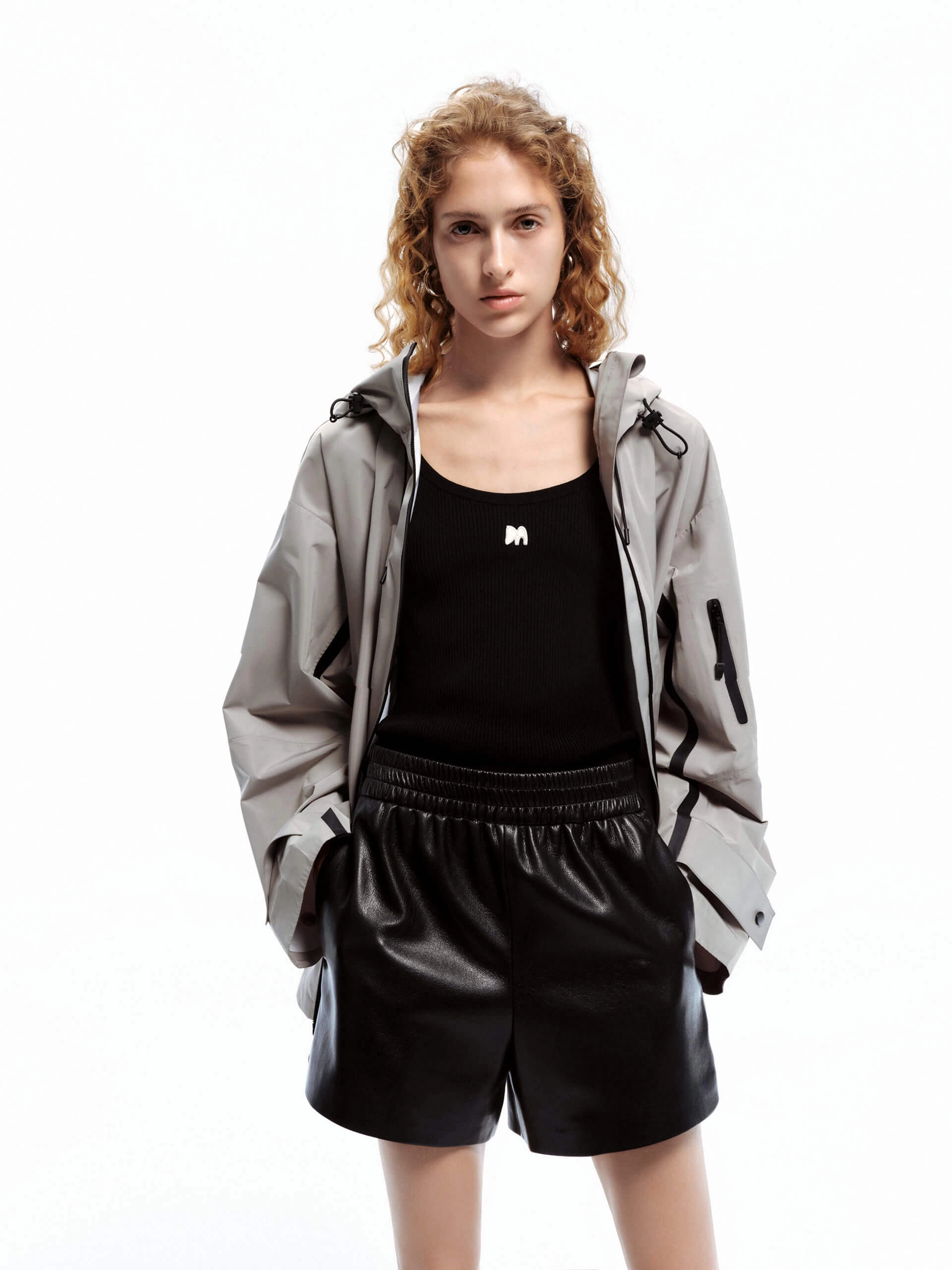 Zipper Detail Hooded Jacket
