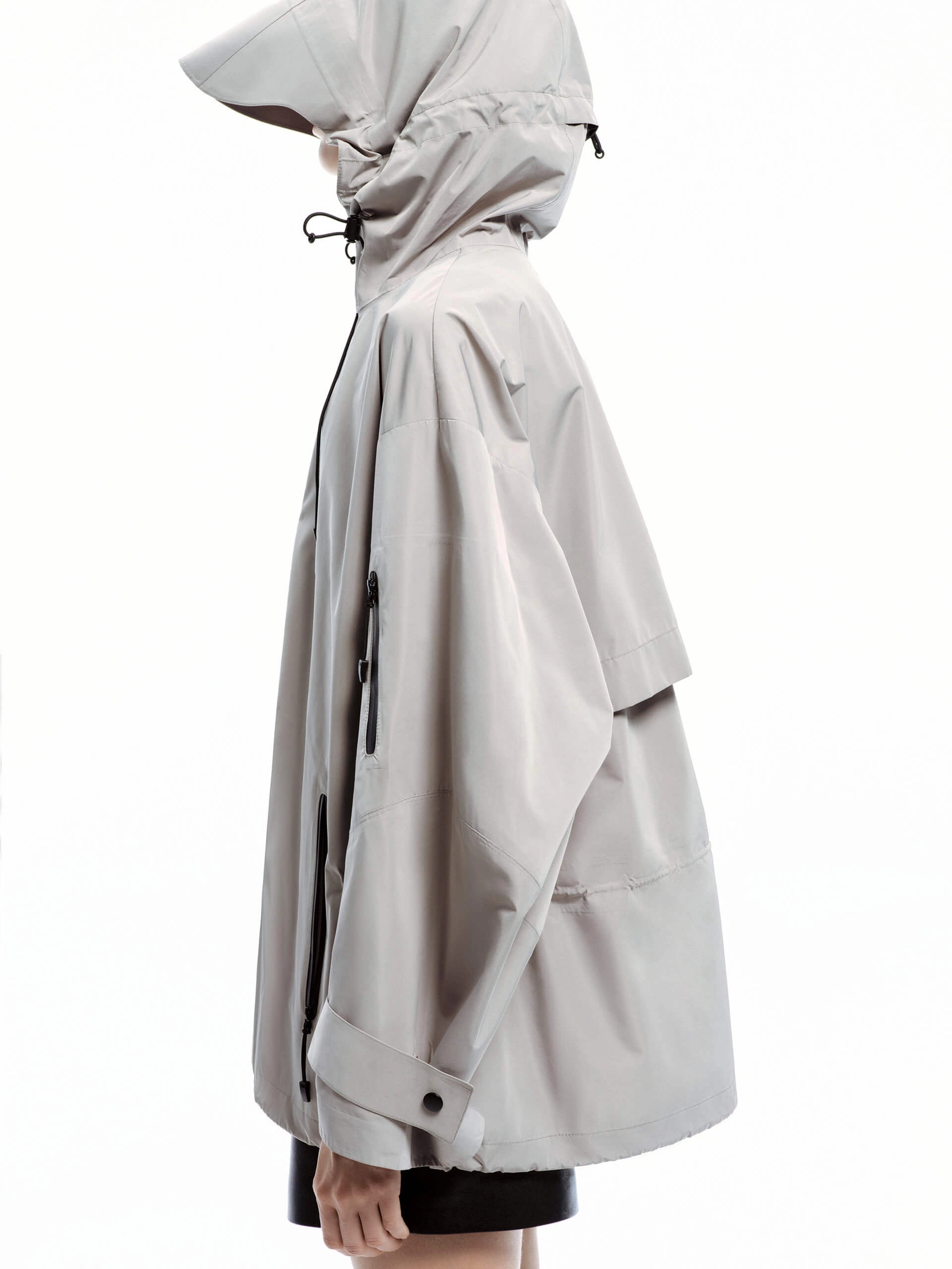 Zipper Detail Hooded Jacket