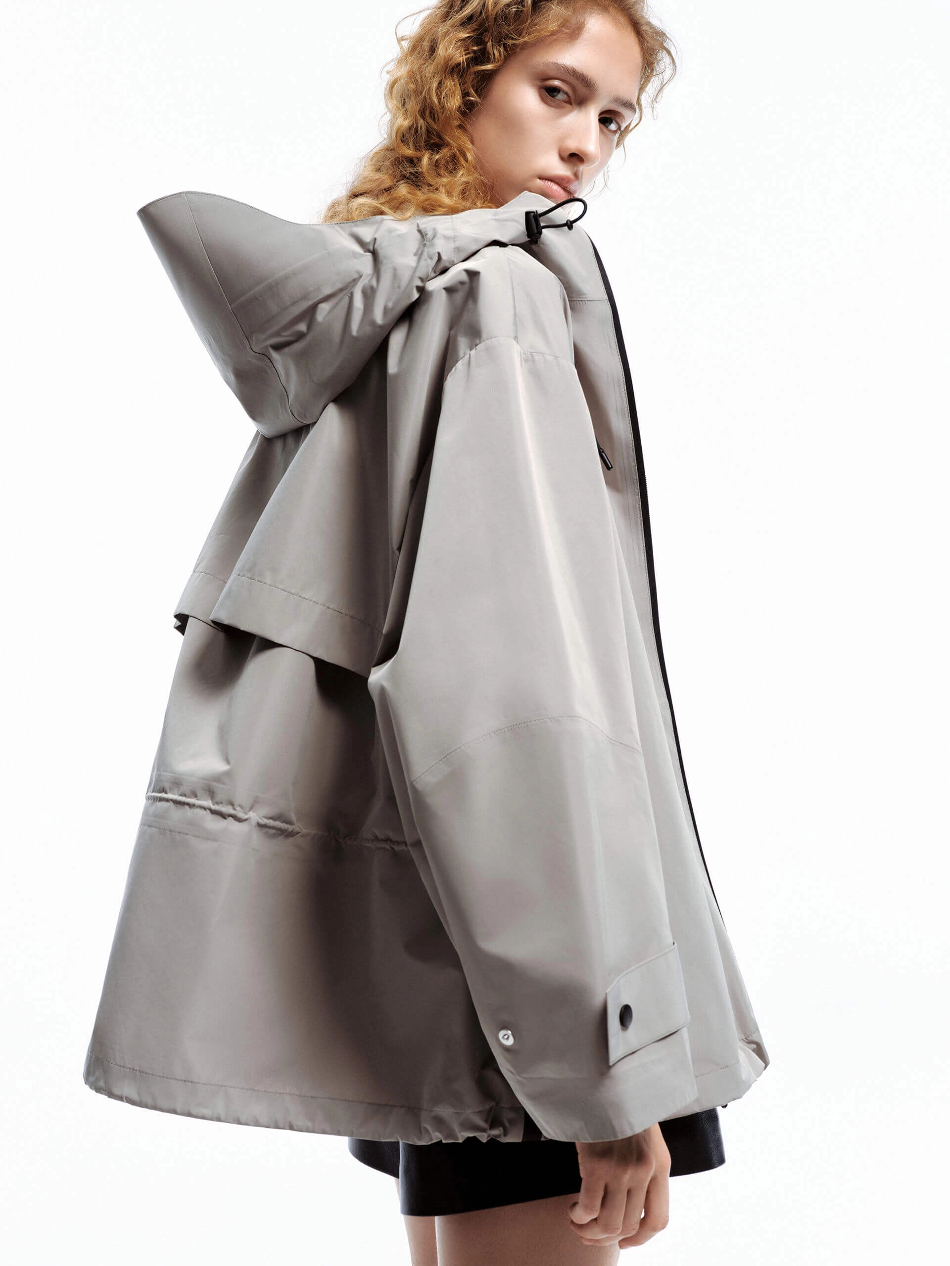 Zipper Detail Hooded Jacket
